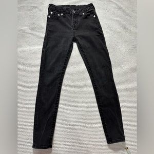 True Religion, Halle super skinny mid-rise black jeans, Sz 28. Good condition